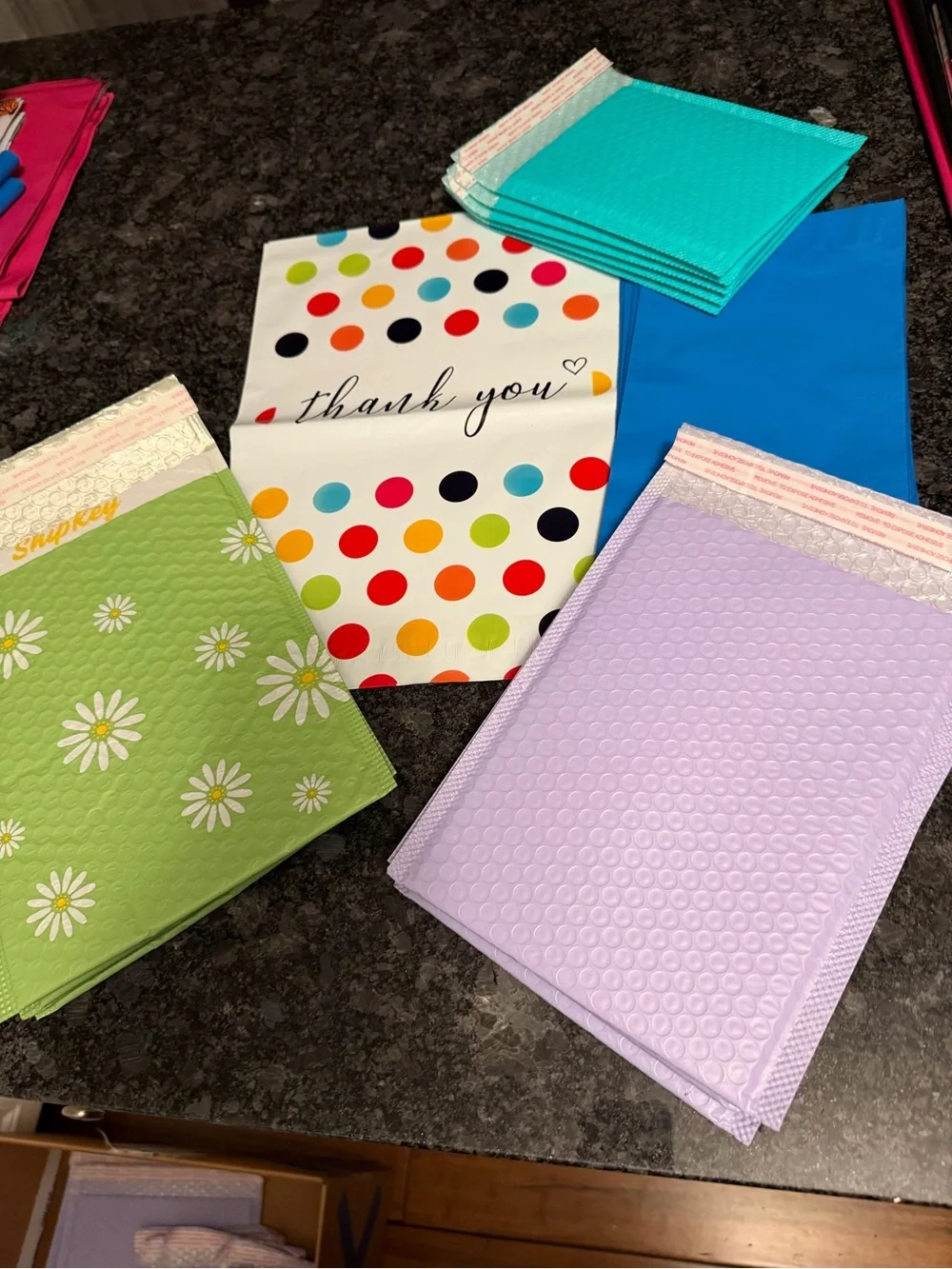 Bundle of 45 Poly Mailer & Bubble Pouch Shipping Supplies Assorted Size & Design